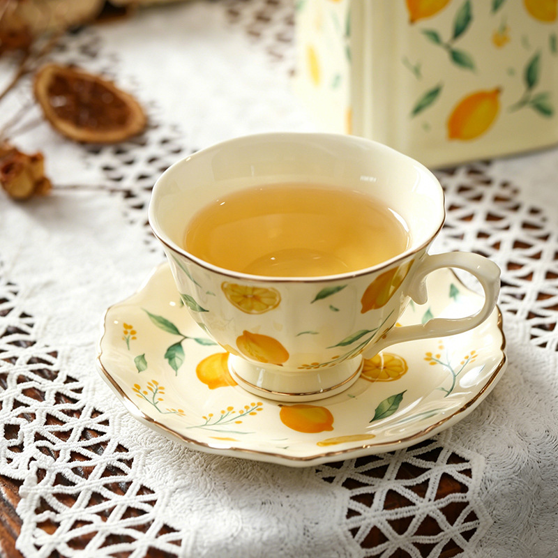 Lemon Tea Coffee - Cangkir Kopi Keramik Motif Lemon Segar
