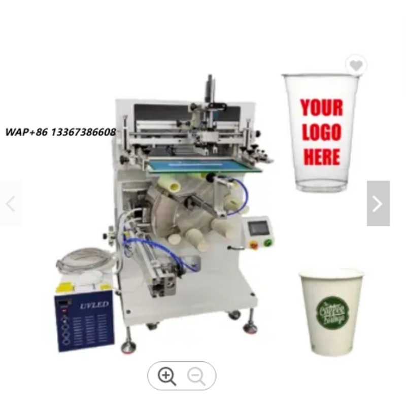 Coffee Tea Paper Cups - Mesin Cetak Sablon Semi-Otomatis dengan 8