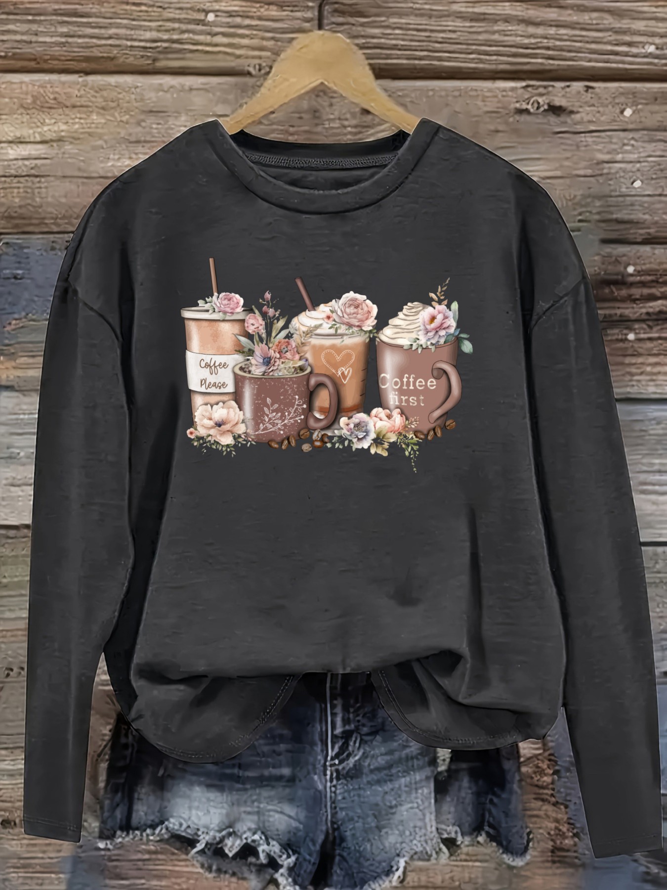 Kaos Wanita Lengan Panjang Kas - Coffee&Tea House Opinie ulasan dan harga