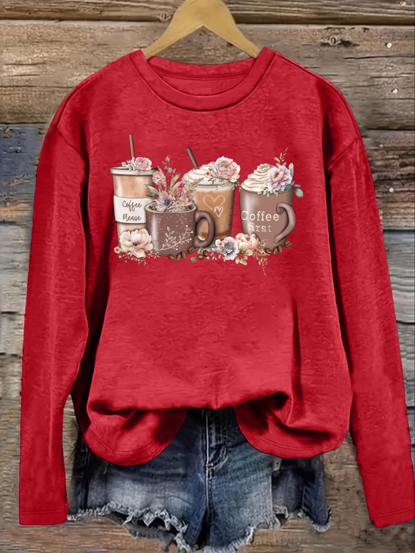Kaos Wanita Lengan Panjang Kas - Coffee&Tea House Opinie ulasan dan harga