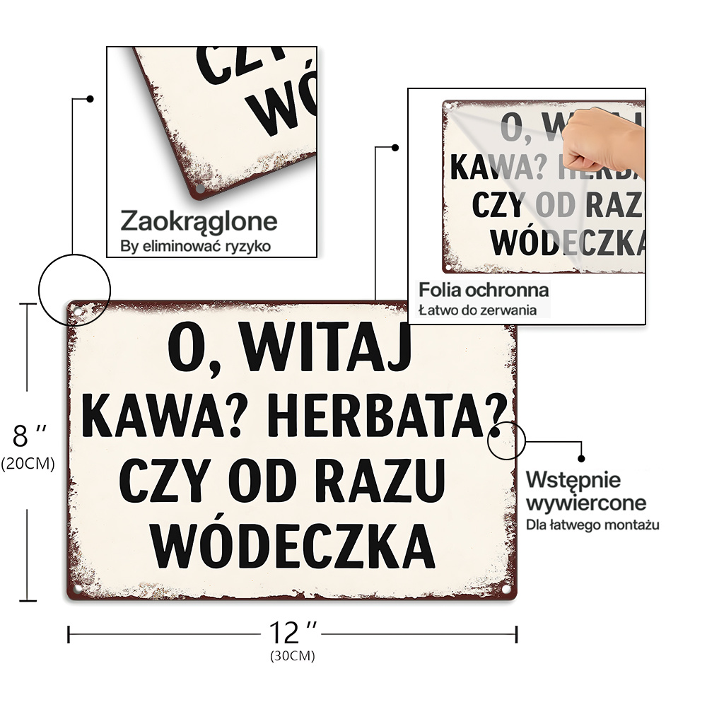 Papan Tanda Logam Vintage, Kut - Coffee Tea Vodka ulasan dan harga