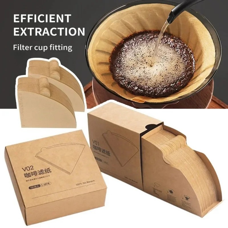Filter Kerucut Wood Pulp 02 un - Coffee Tea Paper Cups ulasan dan harga